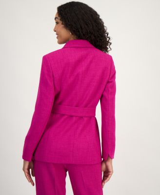 Women's Belted Notch Collar Blazer