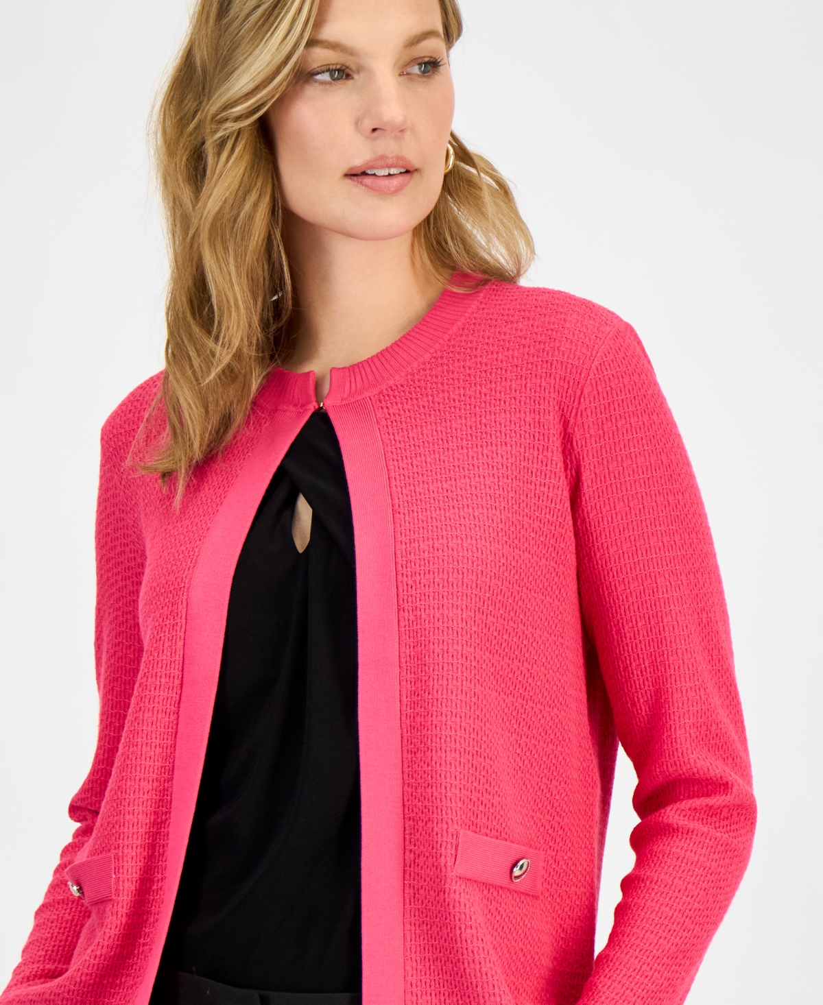 Kasper Women's Kissing-Front Cardigan