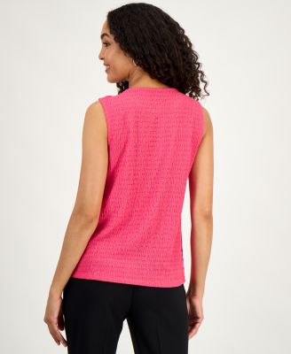 Women's Textured Sleeveless Top, Regular & Petite