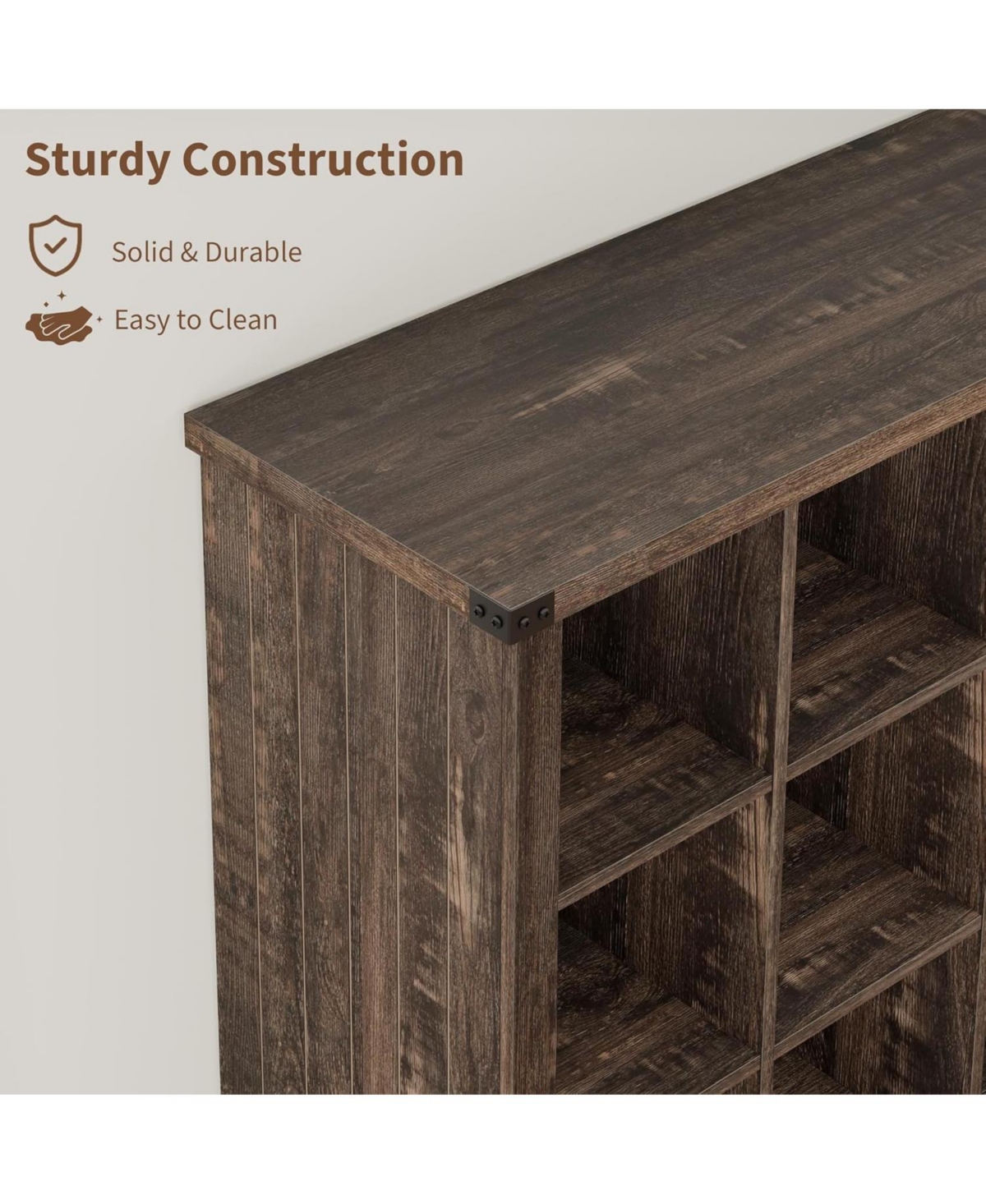 gaomon 9-Cube Storage Organizer Bookcase, 37.4" Long Low 4-Tier Farmhouse Wood Shelf for Entryway & Living Room