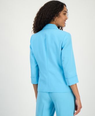 Women's Cuffed-Sleeve One-Button Blazer, Regular & Petite