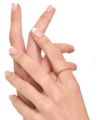 Beaded Ball Ring in Gold Plated Sterling Silver