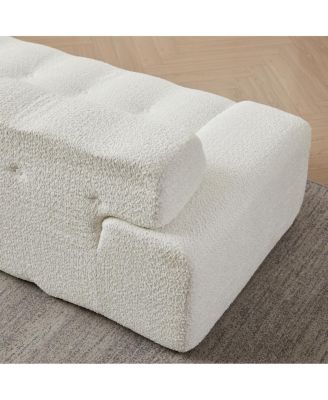 Streamdale Minimalist Button-Tufted Square Arm Three-Seater Sofa