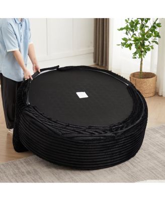 Streamdale 55"L Corduroy Foam Single Swivel Chair, Fluffy Modern Sleeper, 360 Degree Swivel