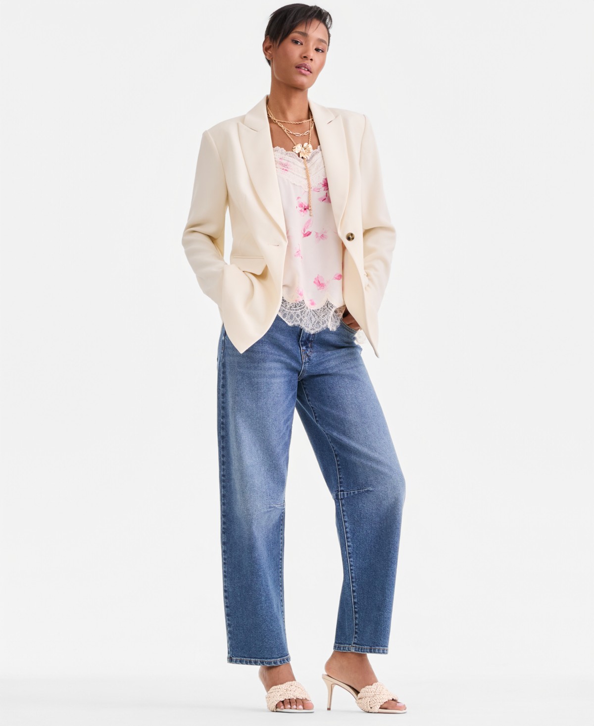 Женские I.N.C. International Concepts Women's Oversized One-Button Blazer — фото 1