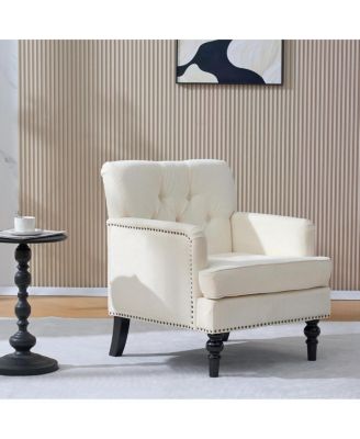 Tufted Club Chair, Accent Chair, Upholstered Button Armchair