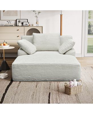 Durable Corduroy Couch with Memory Foam & Pocket Springs