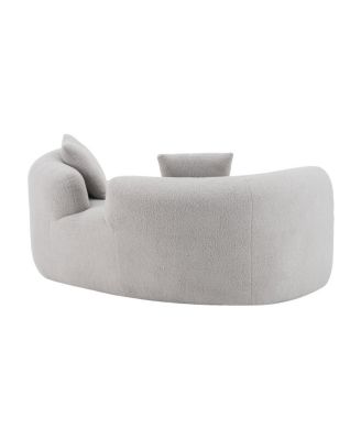 Curved Loveseat Sofa - Teddy Velvet, No-Assembly, 350 lbs Capacity