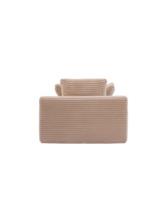  Modern Striped Faux Fur Lounge Chair with Ergonomic Design