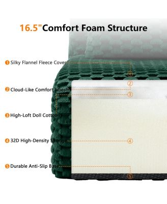 82" L-Shaped Flannelette Modular Sectional Sofa with Movable Ottoman