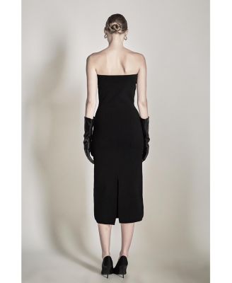 Women's Bow Detailed Tube Midi Knit Dress