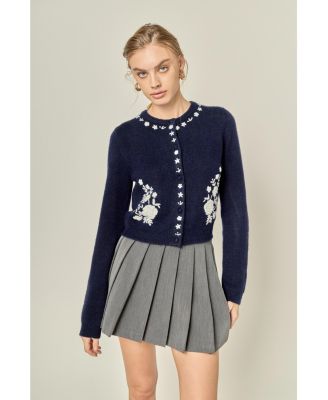 Women's Floral Embroidery Cardigan