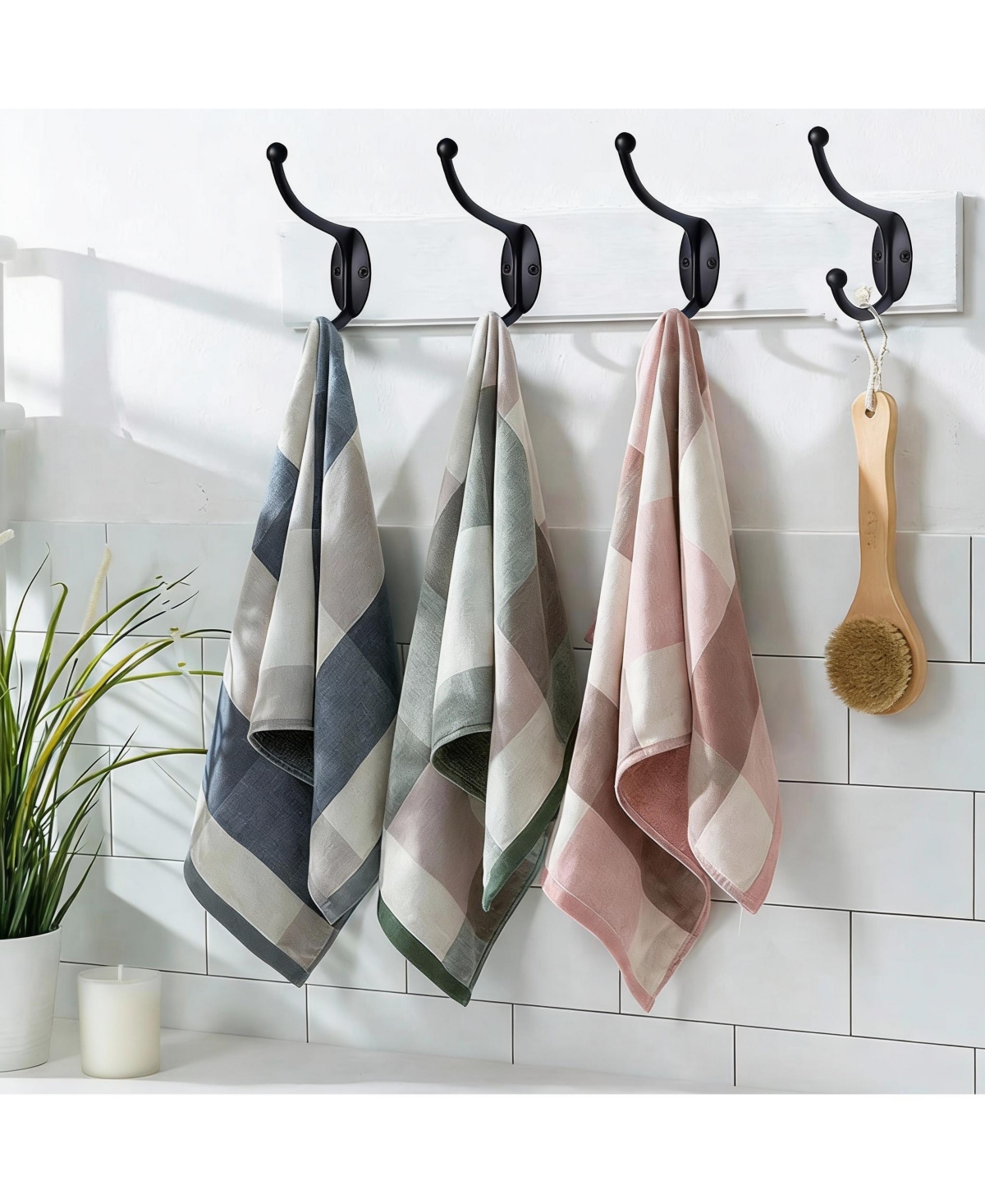 Yigii 10Pcs Black Zinc Die-Cast Coat Hooks, Dual Design, 35Lbs Capacity, Easy Install