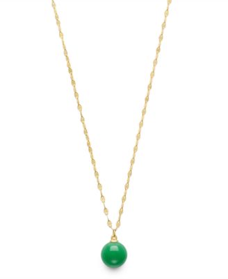 Dyed Green Jade Lana Chain Necklace in 14k Gold Over Silver