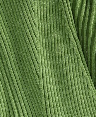 Women's Sleeveless Metallic Rib-Knit Sweater Dress