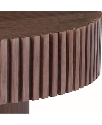 Round Mid Century Modern Coffee Table - Walnut