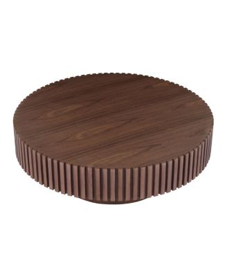 Round Mid Century Modern Coffee Table - Walnut