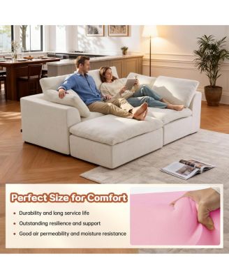 Modern L-Shaped Sectional Sofa with Chaise Lounge, Corduroy Couch