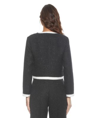 Women's Rose Tweed Crewneck Sweater Jacket