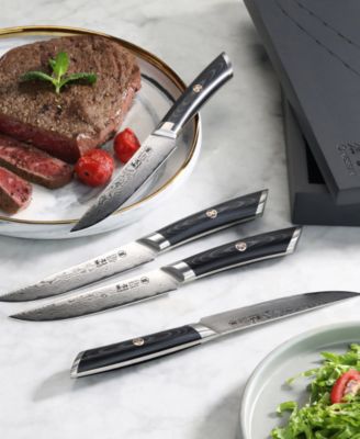 Kuro Series Steel 4-Pc. Steak Knife Set