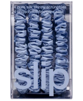4-Pc. Cornflower Pure Silk Skinny Scrunchies