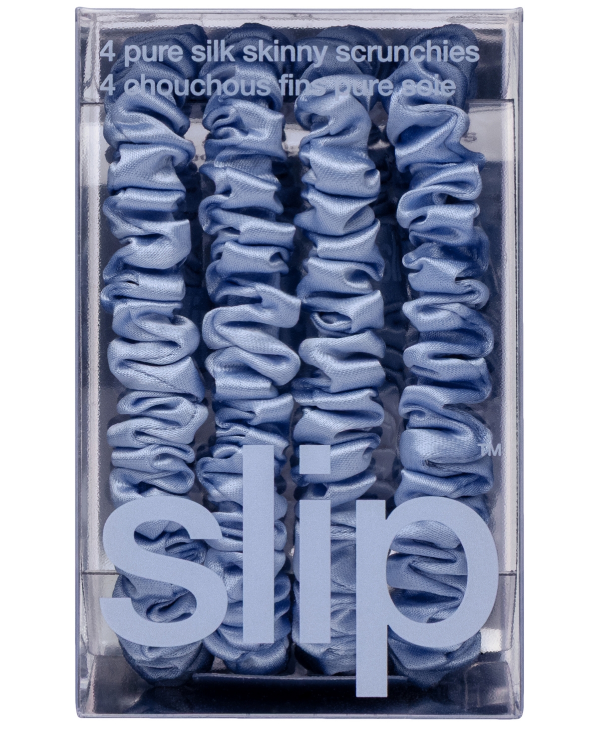 Slip 4-Pc. Cornflower Pure Silk Skinny Scrunchies