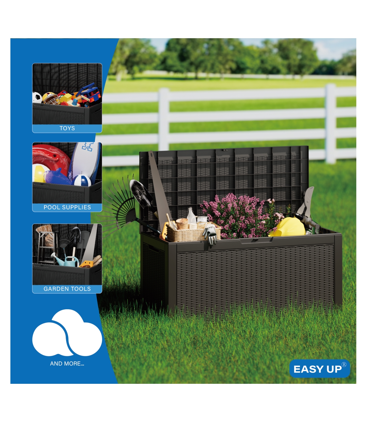 Mondawe 100 Gallon Wicker Resin Deck Box