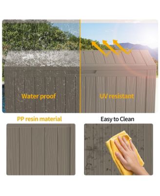 80 Gal. Waterproof Outdoor Resin Storage Deck Box with Lockable Lid