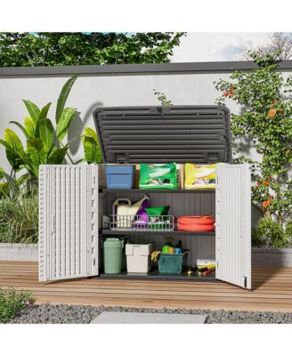 Mondawe HDPE 50" W x 29" D x 41" H Outdoor Storage Cabinet