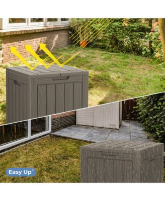 28 Gallon Waterproof Outdoor Resin Storage Patio Boxes