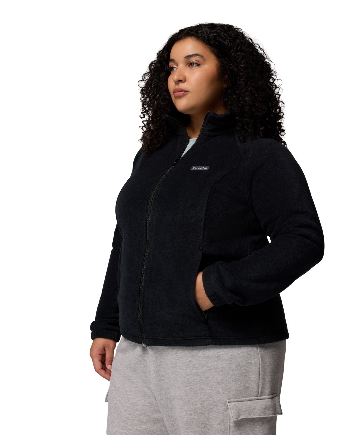 Женская куртка Columbia Plus Size Benton Springs Fleece, цвет: Чёрный — фото 3
