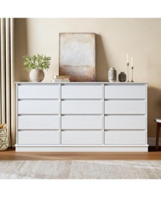 12-Drawer Dresser for Bedroom, Large Double Chest of Drawers with Deep Storage & Wide Top, White