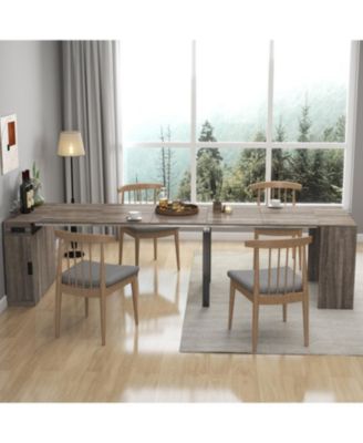 Extendable Dining Table with Outlet & Storage