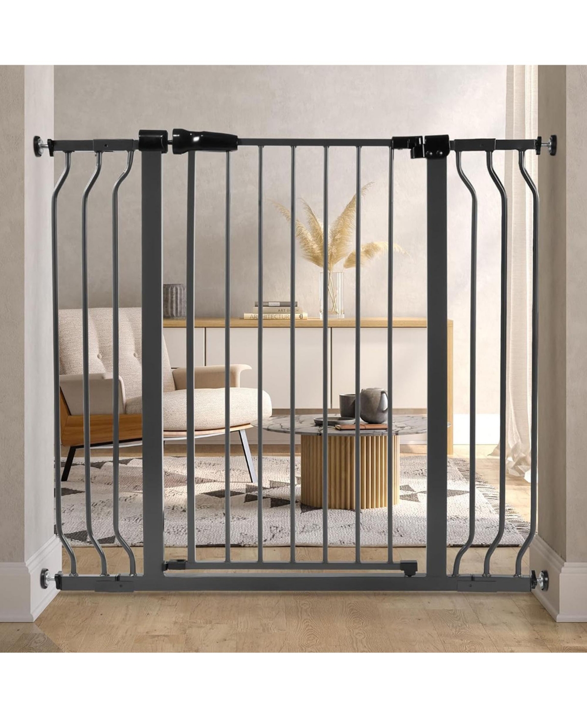 BalanceFrom Fitness BalanceFrom Walk Thru Safety Gate, Fits 29.1-43.3" Openings, 36” Tall, Graphite