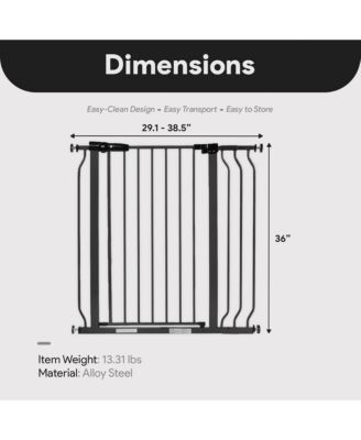 BalanceFrom Walk Thru Safety Gate, Fits 29.1-38.5" Openings, 36” Tall, Graphite