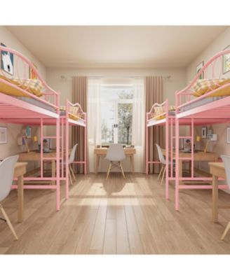 Loft Bed Twin Size with Removable Ladder & Full Safety Guardrail, Twin Loft Bed Heavy-Duty Metal Frame 400 Lbs Weight Capacity, No Box