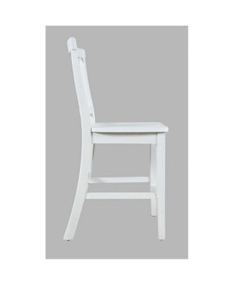 Eastern Tides Coastal Wire-Brushed Wood X-Back Counter Barstool (Set of 2)