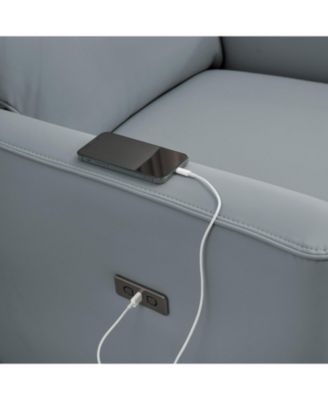 Power Recliner Chair Swivel Rocking Glider PU Leather Upholstered Glider Recliner Nursery Chair