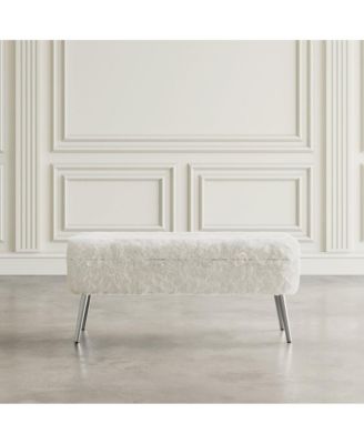 Huggy Luxury Plush Faux Fur Upholstered Storage Bench