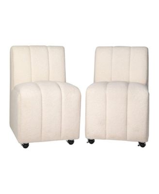 Tess Contemporary Modern Ivory Boucle Upholstered Dining Chair