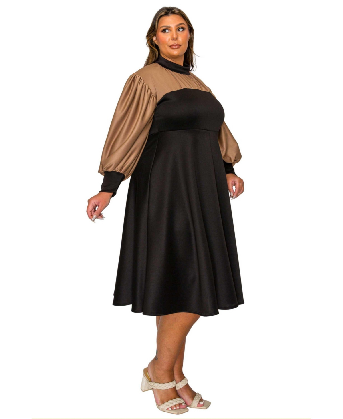 L I V D Women's Plus Calissa Colorblock Midi Dress