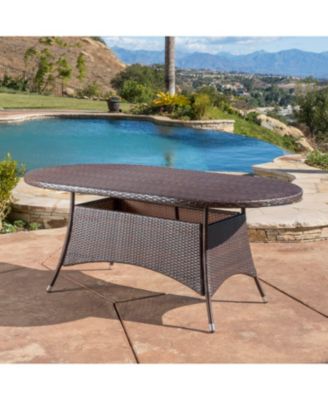 Ramsey Outdoor Oval Wicker Dining Table