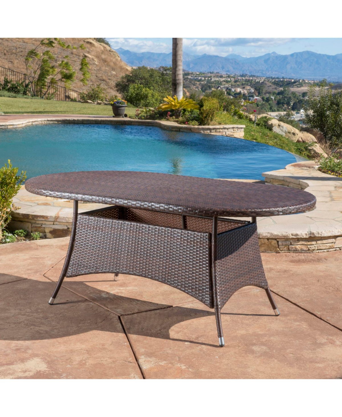 Streamdale Furniture Ramsey Outdoor Oval Wicker Dining Table