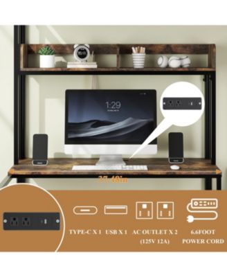 Twin Over Twin Bunk Bed with Desk, Charging Station & Storage