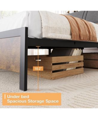 Bed Frame with Charging Station and Storage