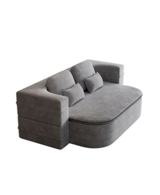 75" Foldable Sofa Bed with Blanket