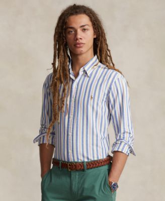 Men's Custom-Fit Striped Oxford Shirt