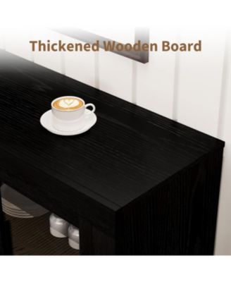 70.8" Sideboard Buffet Cabinet with 4 Glass Doors, Farmhouse Modern Accent Storage Cabinet