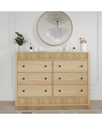 6-Drawer Dresser for Bedroom, 47" Wide Wooden Chest of Drawers