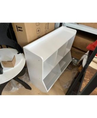 Kids Toy Storage Organizer with Bookshelf, Wooden Toy Cabinet and Book Rack for Playroom